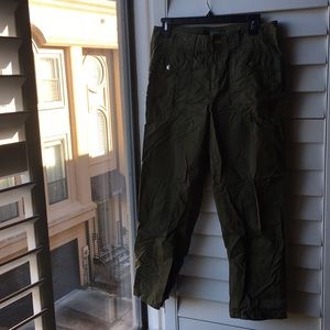 Army green cotton cargo pants